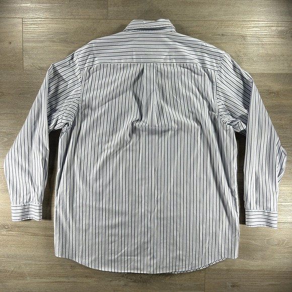 Duluth Trading Co. Mens XL Tall Blue & White Striped Button Down 100% Cotton - Picture 4 of 9